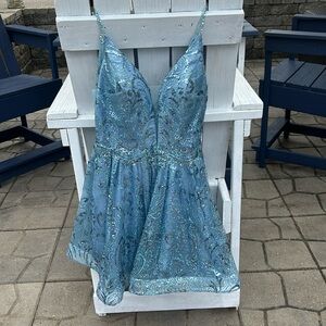 Baby Blue Cinderella like Homecoming/Prom dress made by Camille La Vie in size 8